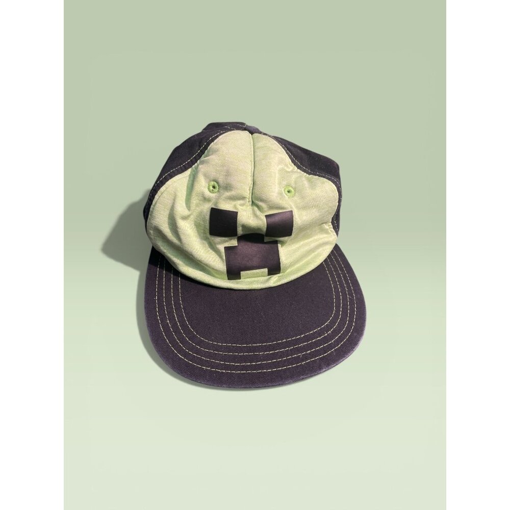 Minecraft Creeper Snapback Hat Youth Kids Green Black Adjustable Gamer Cap